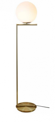 IC Floor Lamp -  Brass body frame with white shade 300MM